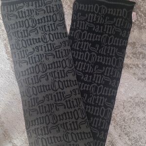 Juicy Couture Black and Gray Knit Scarf